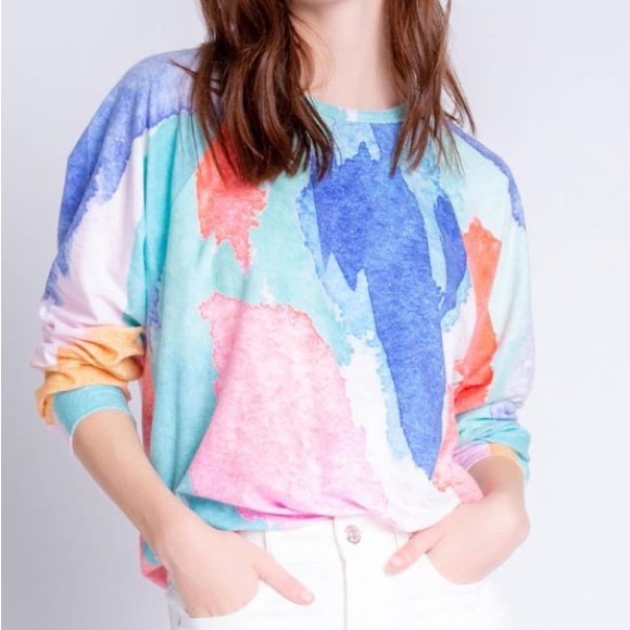 NWT Multi-Colored Long-Sleeved Top PJ Salvage - Picture 2 of 4